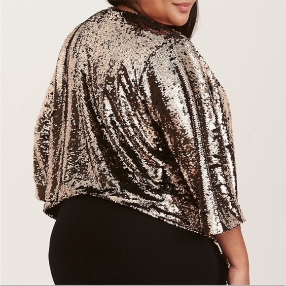 NEW Torrid Runway Collection Sequin Flip Kimono Jacket 3/4 - Picture 4 of 12